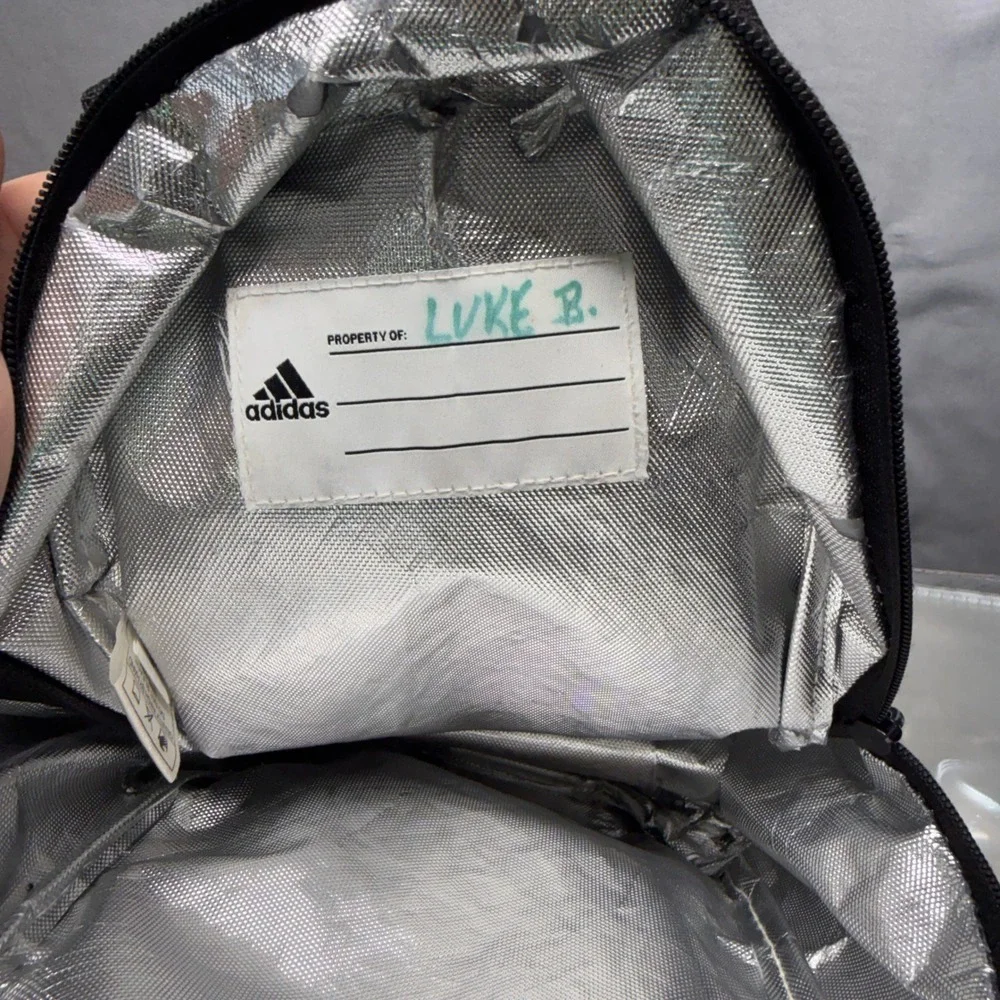 Adult Kids Adidas Lunch Bag Gray Heather Jersey Athletic Insulated Tote